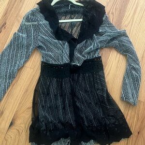 Lace cardigan rock and roll style, sheer